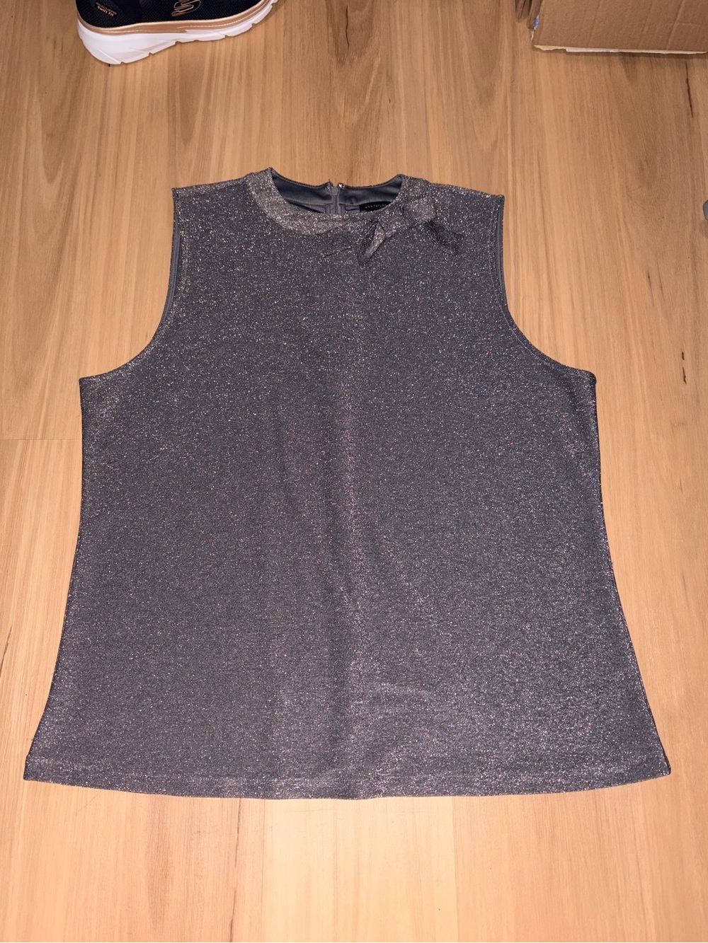 Ann Taylor Sparkle Sleeveless Tank in Charcoal